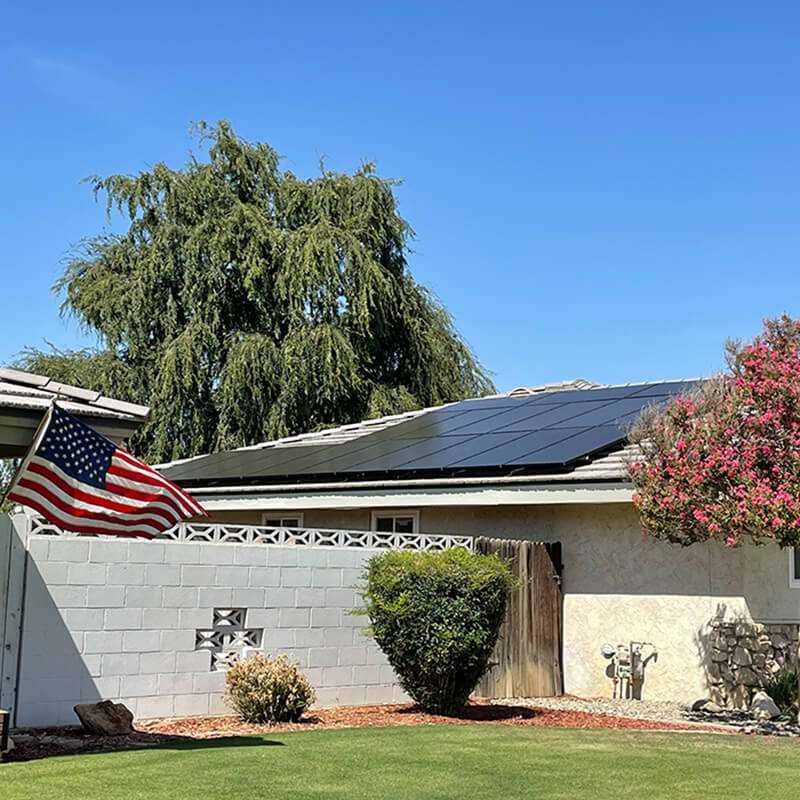 residential solar panels installed on house