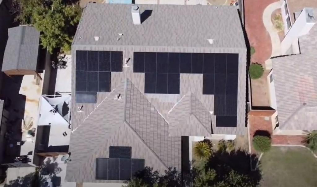overhead view of solar panel installation in Bakersfield CA