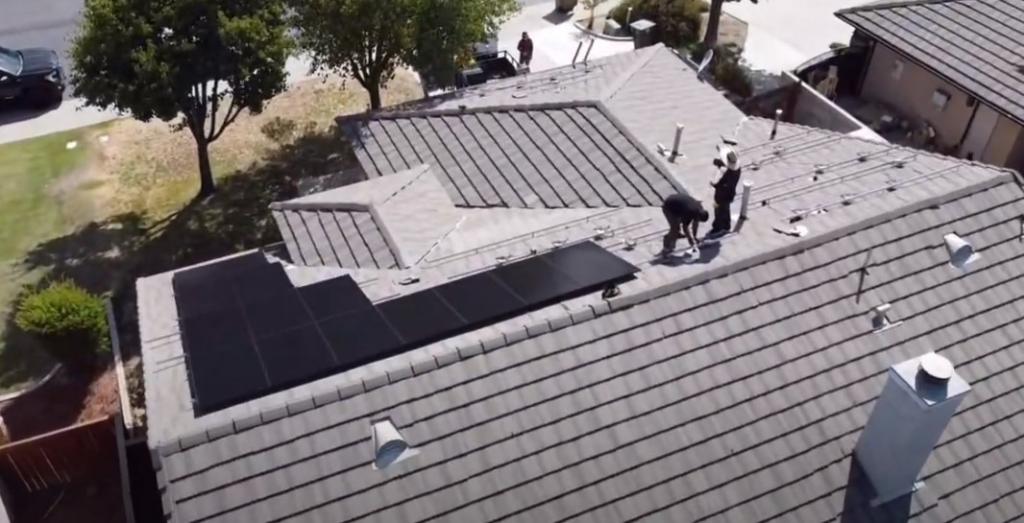 overhead view of solar panel installation in Bakersfield CA