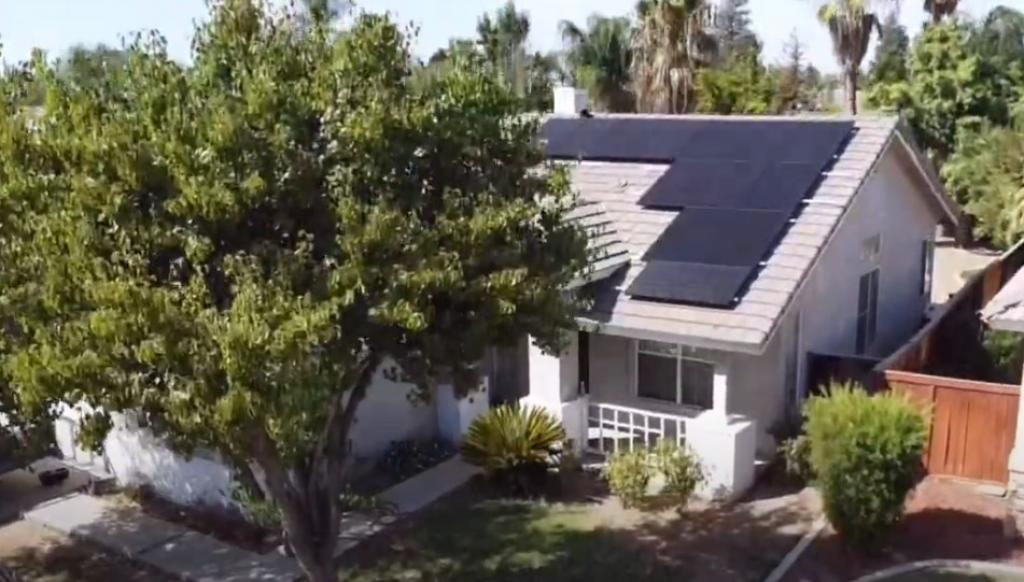 solar panels installed on house roof
